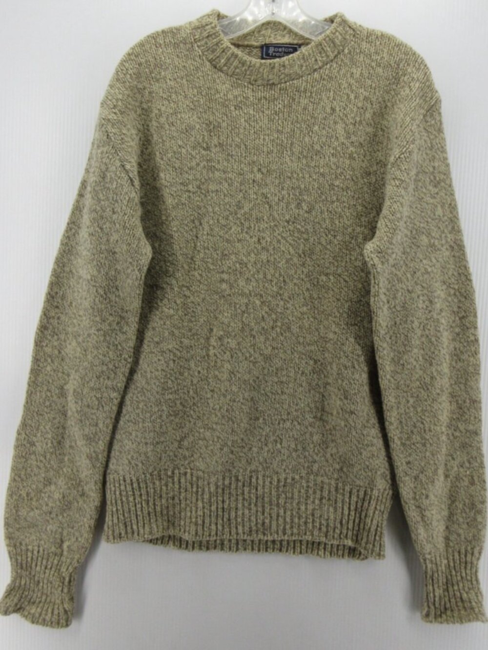 VINTAGE Boston Traders Sweater Medium Wool Fisherman Marled Ribbed 90s